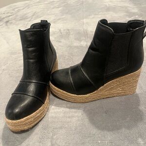 Black Wedge Ankle Boots
